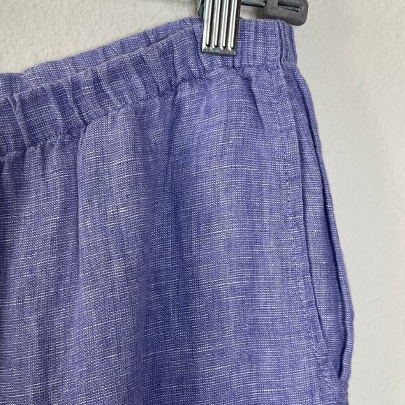 FLAX WOMEN'S LINEN WIDE LEG CROP PANT SIZE M BLUE - Picture 5 of 6